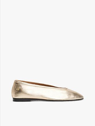 Tommy Hilfiger Metallic Leather Ballerinas