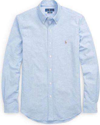 Ralph Lauren Slim Fit Oxford Overhemd - Heren - Casual Overhemden - Blauw - S - Katoen - Overhemden