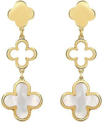 Italian Gold, Inc 14K Mother Of Pearl Clover Dangle Earrings