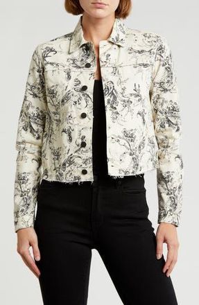L'agence Janice Paisley Crop Jacket in Ecru/Black Sketch Paisley at Nordstrom Rack, Size Xx-Small