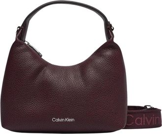 Calvin Klein Kleine crossbodytas met webbing schouderband - Dames - Tassen - Bruin - Maat: ONE Size Zijde