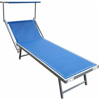 Milani Home Milani Home - Lettino Mare Prendisole Pieghevole In Alluminio Con Tettuccio