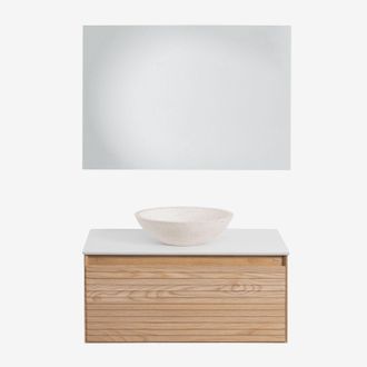Sklum Sklum - Conjunto De Mueble De Ba&ntilde;o En Madera De Fresno Tedrik