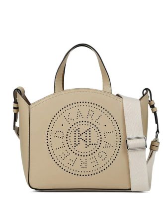 Karl Lagerfeld small K/Circle tote bag - women - Leather - One Size - Neutrals