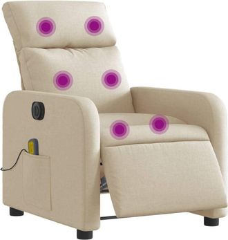 vidaXL Vidaxl - Sill&oacute;n Reclinable De Masaje El&eacute;ctrico Tela Color Crema