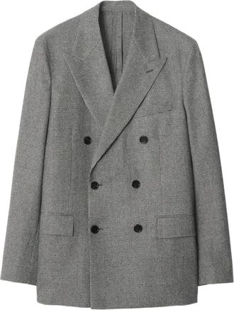 Burberry Geruit jack met dubbele rij knopen - Grijs