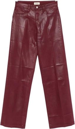 L'agence Jeans Lagence - Dames - Straight fit broeken - Rood - W24 - Leer - Broeken