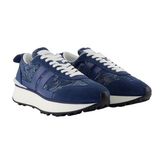 Lanvin Womens Bumpr Sneaker Blue Calfskin