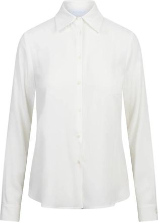 Dondup Regular-fit Shirt in Cr&ecirc;pe de Chine - Dames - Overhemden - Wit - XL - Overhemden
