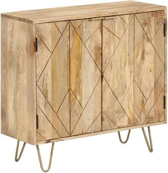 vidaXL Aparador de madera maciza de mango 80x30x75 cm vidaXL