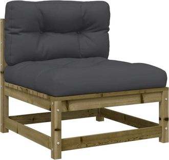 vidaXL Sof&aacute; Jard&iacute;n Sin Reposabrazos Con Cojines Madera Pino Impregnada Vidaxl