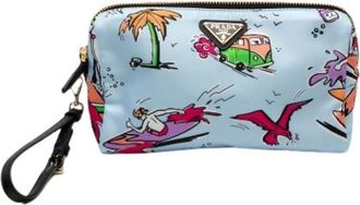 Prada Pre-owned Clutches, female, Blue, Size: ONE SIZE Pre-owned Nylon Clutch