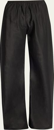 The Row Gala Silk Taffeta Wide-Leg Pull-On Pants