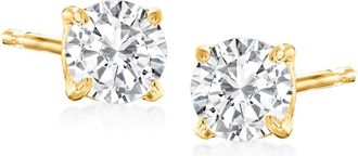 Ross-Simons Diamond Stud Earrings in 14kt Yellow Gold