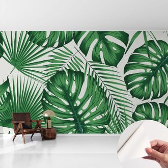 Tulup Fotomurale Adesivo Stickers - Murali Decorativo - Soggiorno Moderno - Effetto Realistico - Foglie Tropicali 416x254 Cm