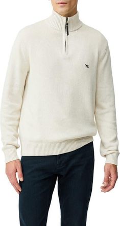 Rodd & Gunn Merrick Bay Quarter Zip Sweater in Oat at Nordstrom, Size Xxx-Large
