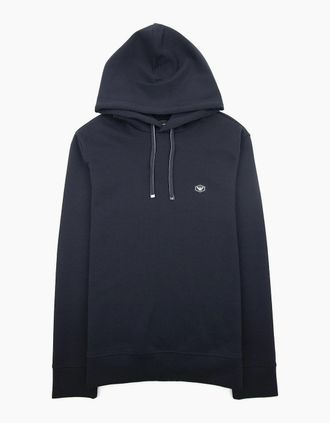 Emporio Armani Mens Emporio Armani Hooded Sweatshirt With Micro Logo Patch Navy - Size: 44