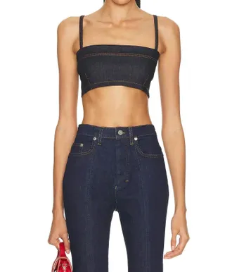 Jacquemus Le Bandeau Bisou De-Nimes Top In Dark Navy