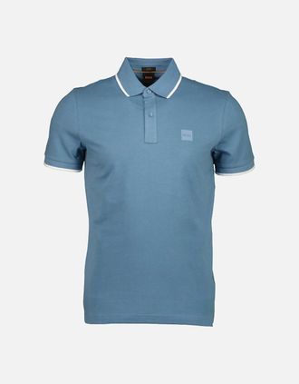 HUGO BOSS Mens Passertip Logo Patch Polo Shirt - Blue - Size: 44