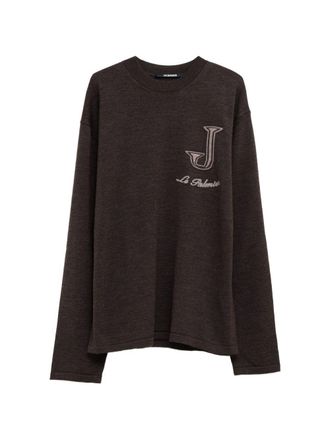 Jacquemus Brown Relaxed-Fit Embroidered Sweater