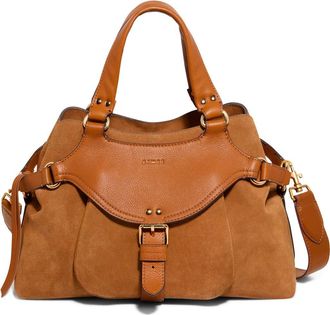 Aimée Dash Large Satchel in Rustic Caramel Suede at Nordstrom