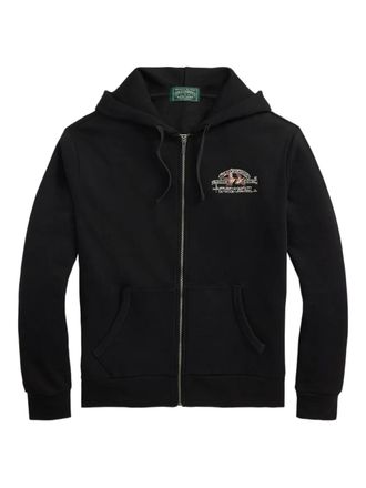 Polo Ralph Lauren embroidered logo zip-up hoodie - Black