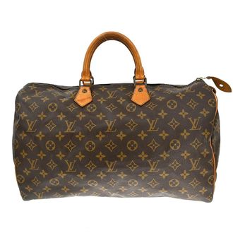 Louis Vuitton Speedy Handbag Monogram Canvas Brown Canvas Handbag (Pre-Owned)