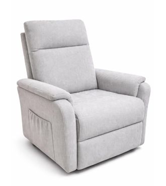 Home Heavenly Sill&oacute;n relax con motor el&eacute;ctrico de tela gris claro 101 x 75 x 74 cm