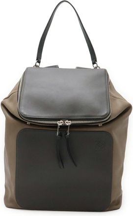 Loewe Black Brown Gray Leather Backpack (Pre-Owned)