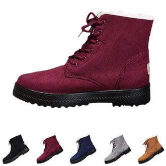 Generic High Top Boots for Women Winter Thickened Warm Comfortable Boot Ladies Lace-Up Snow Boots with Fleece Lined Wear-Resistant Non Slip Outdoor Walking Sh