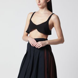 Prada Top in cr&ecirc;pe de chine in seta nero