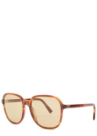 Miu Miu Oversized Square-frame Sunglasses - Brown - One Size