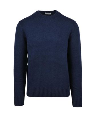Ballantyne Crew Neck Wool Sweater with Ribbed Detailing and Timeless Silhouette