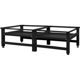ML Design Ml-design - Pedestal Doble Para Lavadora O Secadora Negro 124 X 55 X 37 Cm De Acero, Capacidad Hasta 150kg X2 Soporte Base Estable Y Robusta Bastidor 
