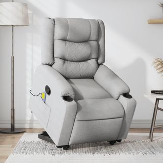 vidaXL Vidaxl - Sill&oacute;n De Masaje Reclinable De Pie De Tela Gris Claro