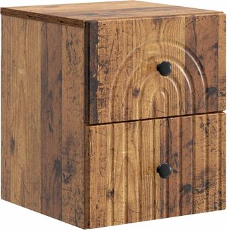 vidaXL Mesita De Noche De Pared Madera Envejecida 33 X 34,5 X 40 Cm Vidaxl