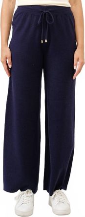 Cielo Knit Wide Sweater Pants In Navy Blue