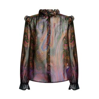 Etro Zijden blouse met d&eacute;grad&eacute; paisleyprint - Dames - Blouses & Shirts - Veelkleurig - Maat: L Zijde