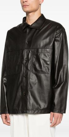 Emporio Armani Mens Leather Jacket - Black - Size EU 50 (Mens)