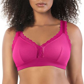 Affinitas Dalis Wire-Free Bralette in Bright Pink at Nordstrom, Size 30J