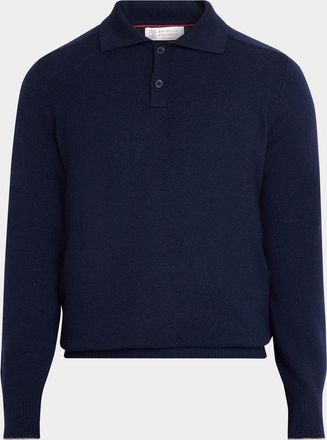 Brunello Cucinelli Men & apos;s Cashmere Knit Polo Sweater