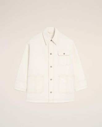 Ami White Cotton Worker Jacket White - XXS - Unisex