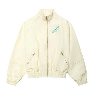 Willy Chavarria Light Jackets, male, Beige, Size: XL Viscose-blend Jacket with Front Embroidery