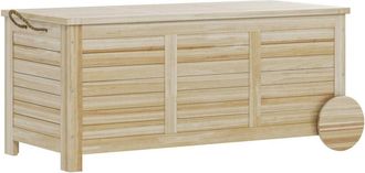 OUTSUNNY Cassapanca da Giardino 185L a 2 Ruote in Legno di Abete 110x50x50 cm - Outsunny