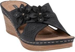 Good Choice Shoes Nylie Platform Wedge Slide Sandal in Black at Nordstrom Rack, Size 8.5