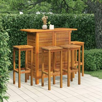 Berkfield Home 5 Piece Garden Bar Set Solid Wood Acacia in Brown