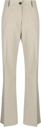 STUDIO NICHOLSON Rie Flared Pant - Dames - Wijde Broeken - Beige - M - Wol - Broeken
