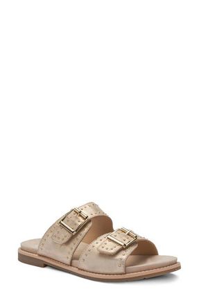 Ara Elm Studded Buckle Strap Slide Sandal in Shell at Nordstrom, Size 9.5-10Us