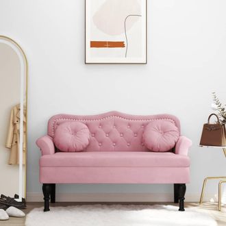 vidaXL Banco Con Cojines Terciopelo Rosa 120,5x65x75 Cm Vidaxl