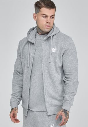 Siksilk Mens Grey Marl Essentials Full Zip Hoodie XS